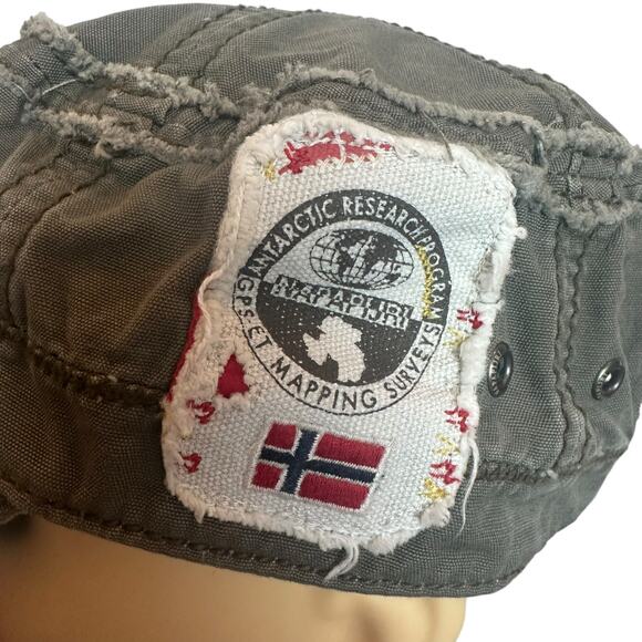 Napapjiri Army Green Antarctic Research Flat Baseball Cap Adjustable One Size - Picture 5 of 13